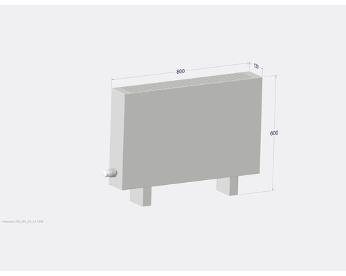 Radiátor s rozmermi 800 x 600 x 130 milimetrov