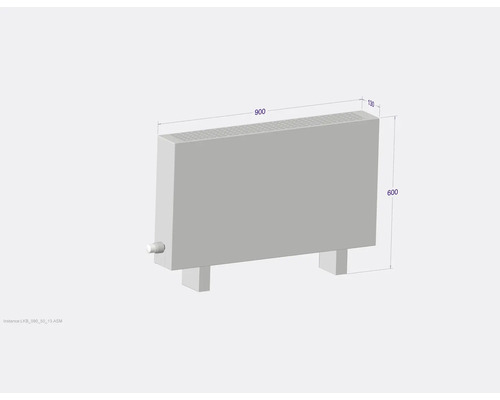 Radiátor s rozmermi 900 x 600 x 130 milimetrov