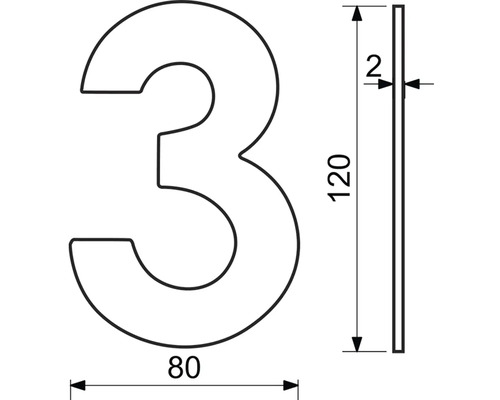 Technický výkres čísla domu 3 s rozmermi