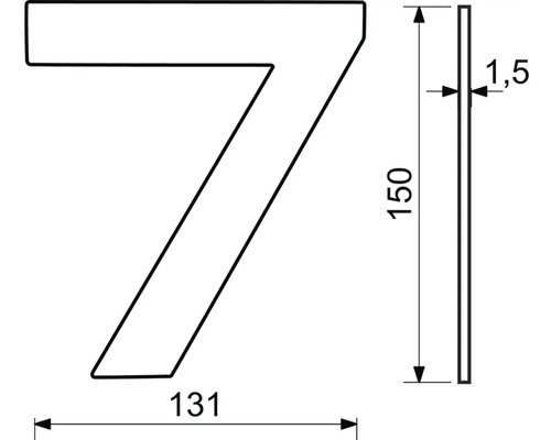 Technický výkres čísla domu 7 s rozmermi