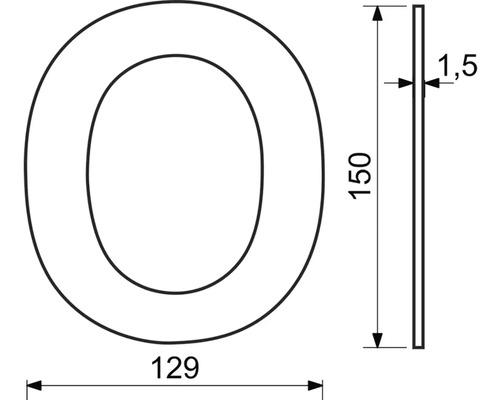 Technický nákres tesniaceho krúžku s rozmermi