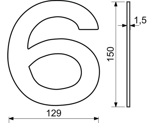 Technický nákres čísla domu 6 s rozmermi