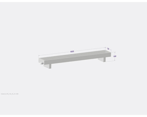 Rozmery odvodňovacieho žľabu s rozmermi 1600 x 230 x 190 milimetrov