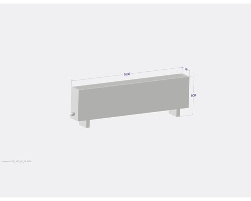 Radiátor s rozmermi 1600x500x180 mm