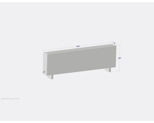 Doskový radiátor s rozmermi 1800 x 600 x 180 mm