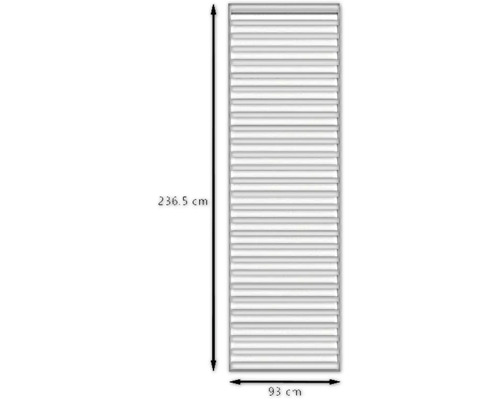 Obrázok žalúziového prvku s rozmermi 236,5 cm na výšku a 93 cm na šírku.
