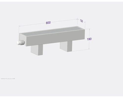 Radiátor s rozmermi 600 x 130 x 190 milimetrov