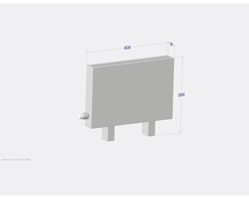 Radiátor s rozmermi 600 x 500 x 80 milimetrov