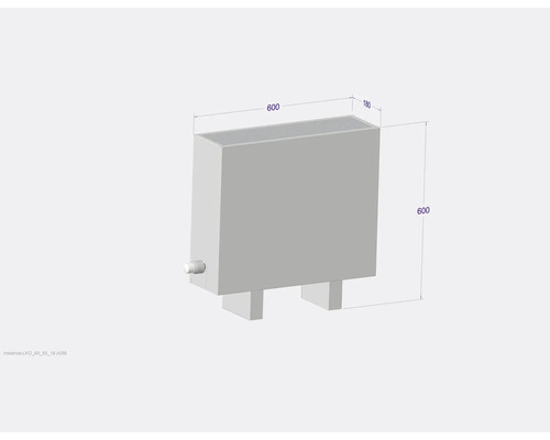Radiátor s rozmermi 600 x 600 x 180 milimetrov