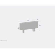 Obrázok radiátora s rozmermi 700 x 80 x 330 mm.