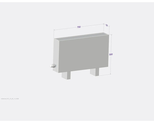 Radiátor s rozmermi 700 x 500 x 130 milimetrov