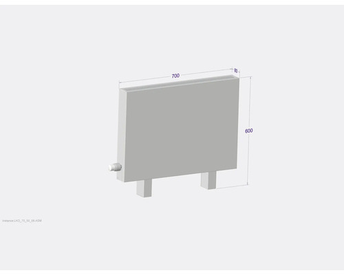 Radiátor s rozmermi 700 x 600 x 80 milimetrov