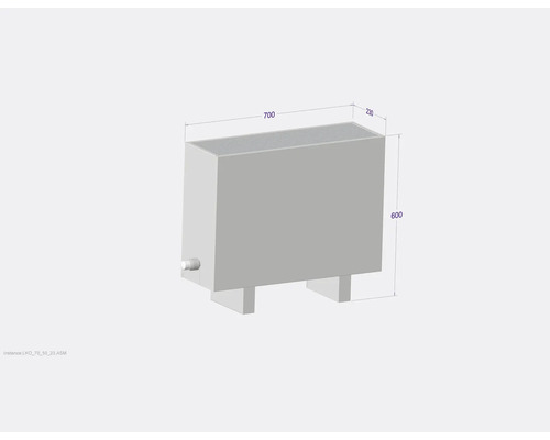 Radiátor s rozmermi 700 x 600 x 230 mm
