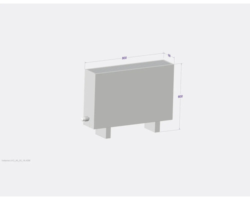 Radiátor s rozmermi 800 x 600 x 180 mm