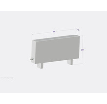 Radiátor s rozmermi 900 x 500 x 130 mm