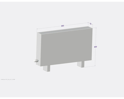 Radiátor s rozmermi 900 x 600 x 130 milimetrov