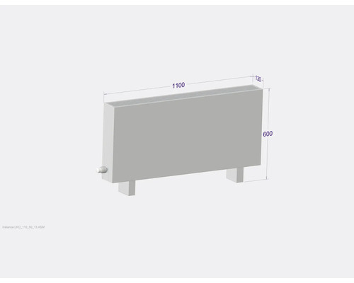 Radiátor s rozmermi 1100 x 600 x 130 milimetrov.