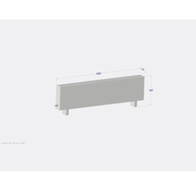 Radiátor s rozmermi 1600 x 500 x 130 mm
