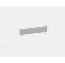 Nákres radiátora s rozmermi 1800 x 400 x 130 mm
