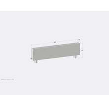 Radiátor s rozmermi 1800 x 500 x 130 mm