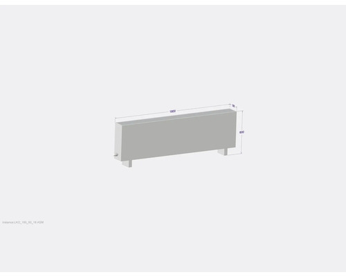 Radiátor s rozmermi 1800 x 600 x 180 mm
