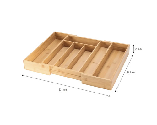 Bambusový box na príbory s rozmermi