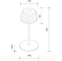 Technický výkres stolnej lampy s rozmermi