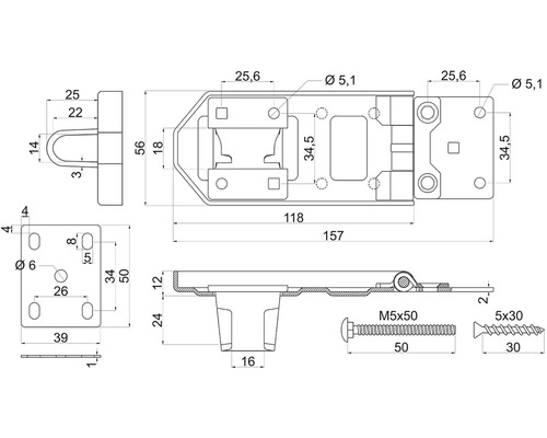 Technický nákres závory s rozmermi