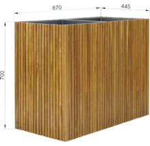 Drevený kvetináč s rozmermi 870 x 445 x 700 mm