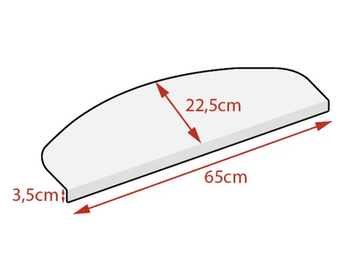Kryt s rozmermi 65 cm dĺžka, 22,5 cm šírka a 3,5 cm výška