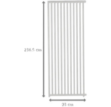 Ilustrácia deliča miestnosti s rozmermi 236,5 cm výška a 93 cm šírka.