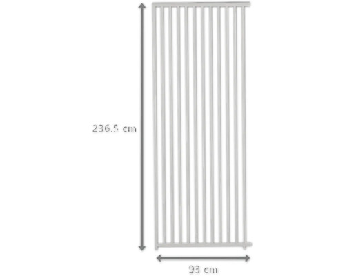 Ilustrácia deliča miestnosti s rozmermi 236,5 cm výška a 93 cm šírka.