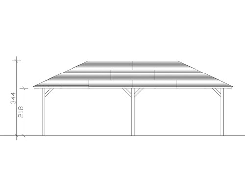 Technický výkres pavilónu s rozmermi