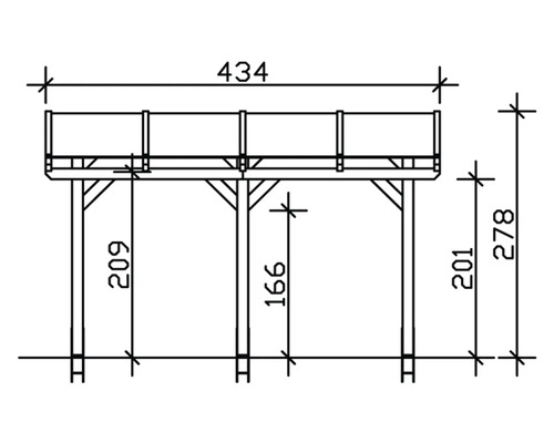 Technický výkres drevenej podesty s rozmermi