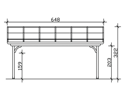 Technický nákres balkónového zábradlia s rozmermi