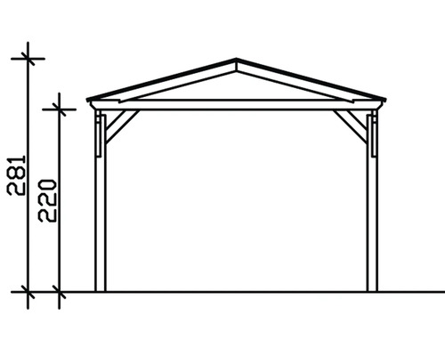 Nákres altánku s výškovou špecifikáciou