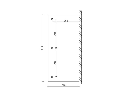 Technický nákres s rozmermi pre stavebný prvok