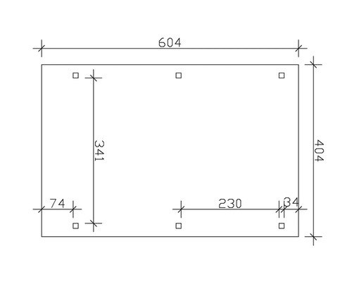 Technický výkres s rozmermi: 604, 404, 341, 230, 74, 34