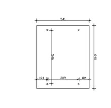 Technický výkres s rozmermi výrobku, rozmery 541 x 640 mm.