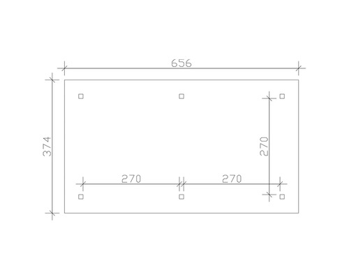 Technický nákres s rozmermi 656 a 374