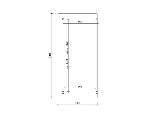 Technický nákres s rozmermi