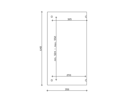 Technický výkres s rozmermi výrobku