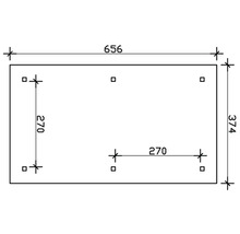 Technický výkres s rozmermi 656 x 374 mm