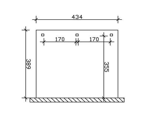 Technický výkres s rozmermi rámu