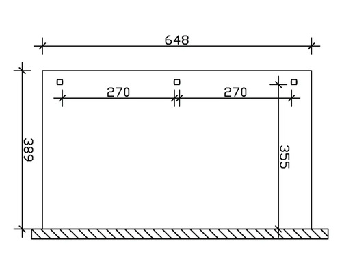 Technický výkres s rozmermi v milimetroch