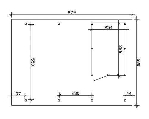 Technický výkres s rozmermi v milimetroch