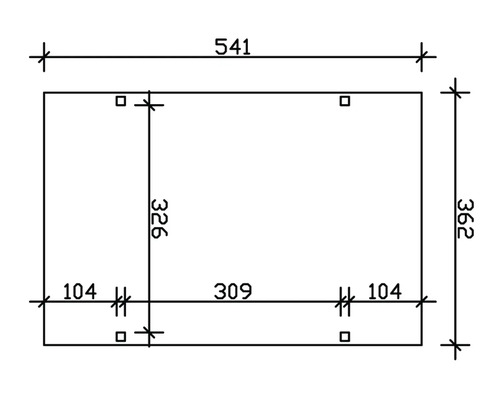 Technický nákres s rozmermi produktu v Hornbachu.
