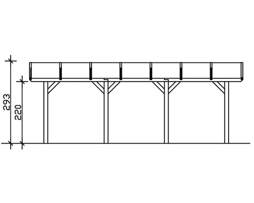 Technický výkres drevenej terasy s rozmermi 220 a 293