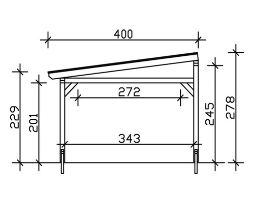 Technický nákres strechy s rozmermi