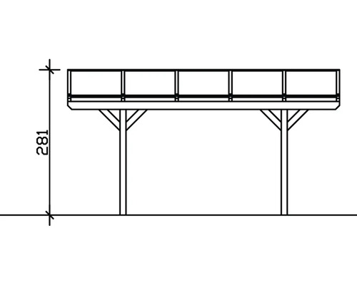 Ilustrácia pergoly s výškou 281